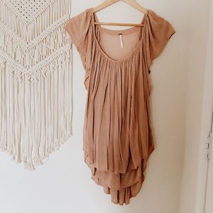 Free People • Dusty Rose Ruffled Blouse